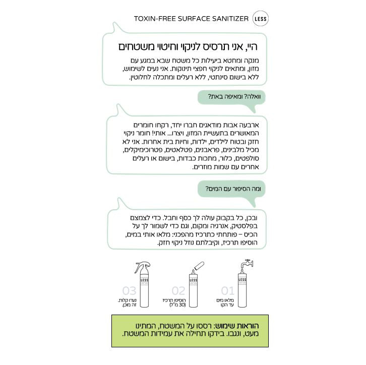 היכרות  | חיטוי משטחים